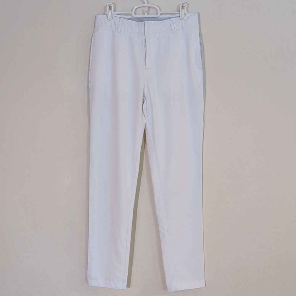 Under Armour Golf Pants Women White Grey Side Stripe - Size 4